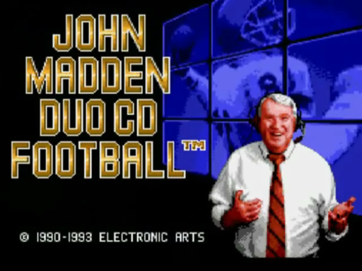 John Madden Duo CD Football title screen for TurboGrafx CD